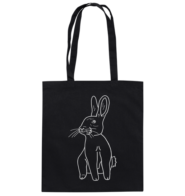 Hase weiß - Baumwolltasche Einkaufstasche Tier-Shirts.com Black ca. 38x42