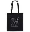 Ferkel weiß - Baumwolltasche Einkaufstasche Tier-Shirts.com Black ca. 38x42