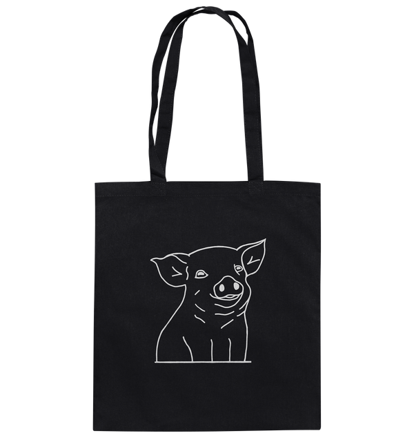 Ferkel weiß - Baumwolltasche Einkaufstasche Tier-Shirts.com Black ca. 38x42