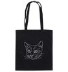 Katze weiß - Baumwolltasche Einkaufstasche Tier-Shirts.com Black ca. 38x42