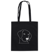 Hund Schlappohr weiß - Baumwolltasche Einkaufstasche Tier-Shirts.com Black ca. 38x42