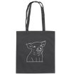 Ferkel weiß - Baumwolltasche Einkaufstasche Tier-Shirts.com Graphite Grey ca. 38x42