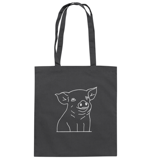 Ferkel weiß - Baumwolltasche Einkaufstasche Tier-Shirts.com Graphite Grey ca. 38x42