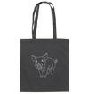 Schwein weiß - Baumwolltasche Einkaufstasche Tier-Shirts.com Graphite Grey ca. 38x42