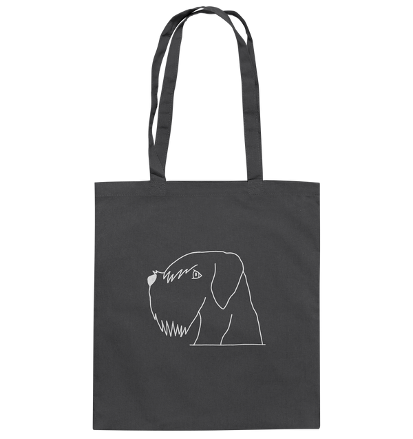 Schnauzer weiß - Baumwolltasche Einkaufstasche Tier-Shirts.com Graphite Grey ca. 38x42