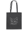 Katze weiß - Baumwolltasche Einkaufstasche Tier-Shirts.com Graphite Grey ca. 38x42