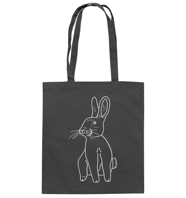 Hase weiß - Baumwolltasche Einkaufstasche Tier-Shirts.com Graphite Grey ca. 38x42