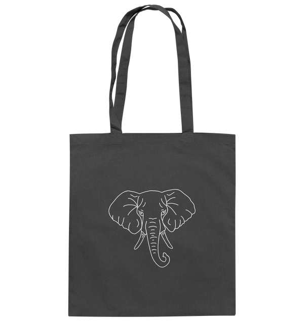 Elefant weiß - Baumwolltasche Einkaufstasche Tier-Shirts.com Graphite Grey ca. 38x42