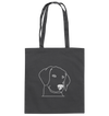 Hund Schlappohr weiß - Baumwolltasche Einkaufstasche Tier-Shirts.com Graphite Grey ca. 38x42