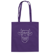 Kuh weiß - Baumwolltasche Einkaufstasche Tier-Shirts.com Purple ca. 38x42