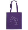 Pferd weiß - Baumwolltasche Einkaufstasche Tier-Shirts.com Purple ca. 38x42