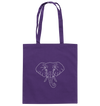 Elefant weiß - Baumwolltasche Einkaufstasche Tier-Shirts.com Purple ca. 38x42