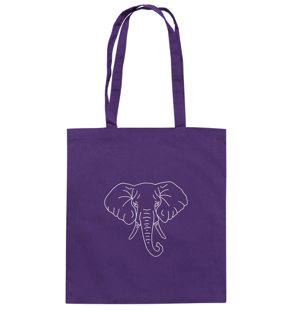 Elefant weiß - Baumwolltasche Einkaufstasche Tier-Shirts.com Purple ca. 38x42