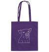 Ferkel weiß - Baumwolltasche Einkaufstasche Tier-Shirts.com Purple ca. 38x42