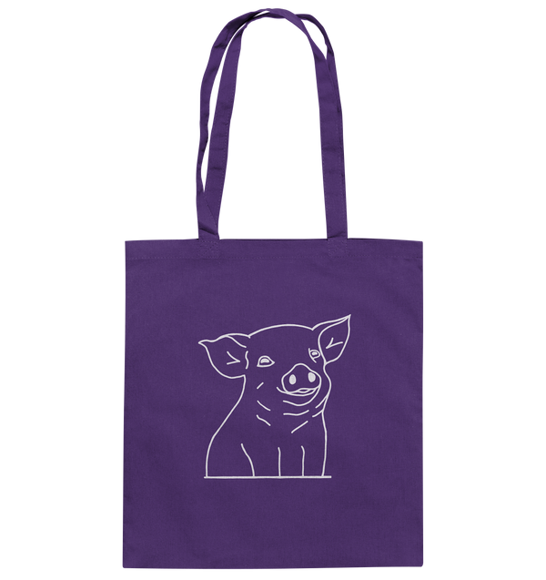 Ferkel weiß - Baumwolltasche Einkaufstasche Tier-Shirts.com Purple ca. 38x42