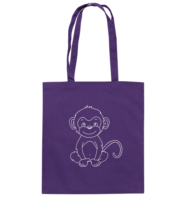 Affenbaby weiß - Baumwolltasche Einkaufstasche Tier-Shirts.com Purple ca. 38x42