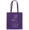 Hase weiß - Baumwolltasche Einkaufstasche Tier-Shirts.com Purple ca. 38x42