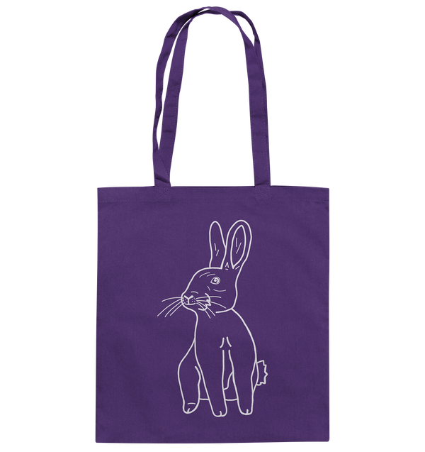 Hase weiß - Baumwolltasche Einkaufstasche Tier-Shirts.com Purple ca. 38x42