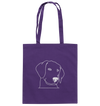 Hund Schlappohr weiß - Baumwolltasche Einkaufstasche Tier-Shirts.com Purple ca. 38x42