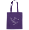 Schwein weiß - Baumwolltasche Einkaufstasche Tier-Shirts.com Purple ca. 38x42