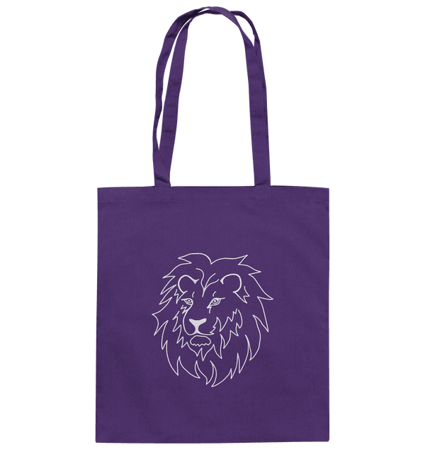 Löwe weiß - Baumwolltasche Taschen Tier-Shirts.com Purple ca. 38x42