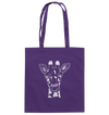 Giraffe weiß - Baumwolltasche Einkaufstasche Tier-Shirts.com Purple ca. 38x42