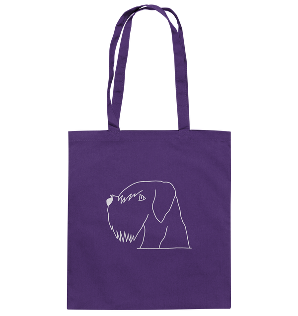 Schnauzer weiß - Baumwolltasche Einkaufstasche Tier-Shirts.com Purple ca. 38x42