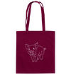 Schwein weiß - Baumwolltasche Einkaufstasche Tier-Shirts.com Burgundy ca. 38x42