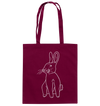 Hase weiß - Baumwolltasche Einkaufstasche Tier-Shirts.com Burgundy ca. 38x42