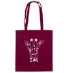 Giraffe weiß - Baumwolltasche Einkaufstasche Tier-Shirts.com Burgundy ca. 38x42