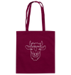 Kuh weiß - Baumwolltasche Einkaufstasche Tier-Shirts.com Burgundy ca. 38x42