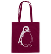 Pinguin weiß - Baumwolltasche Einkaufstasche Tier-Shirts.com Burgundy ca. 38x42