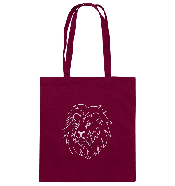 Löwe weiß - Baumwolltasche Taschen Tier-Shirts.com Burgundy ca. 38x42