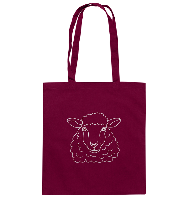 Schaf weiß - Baumwolltasche Einkaufstasche Tier-Shirts.com Burgundy ca. 38x42