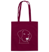 Hund Schlappohr weiß - Baumwolltasche Einkaufstasche Tier-Shirts.com Burgundy ca. 38x42