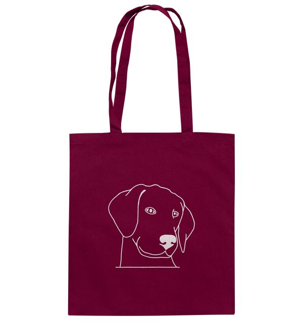 Hund Schlappohr weiß - Baumwolltasche Einkaufstasche Tier-Shirts.com Burgundy ca. 38x42