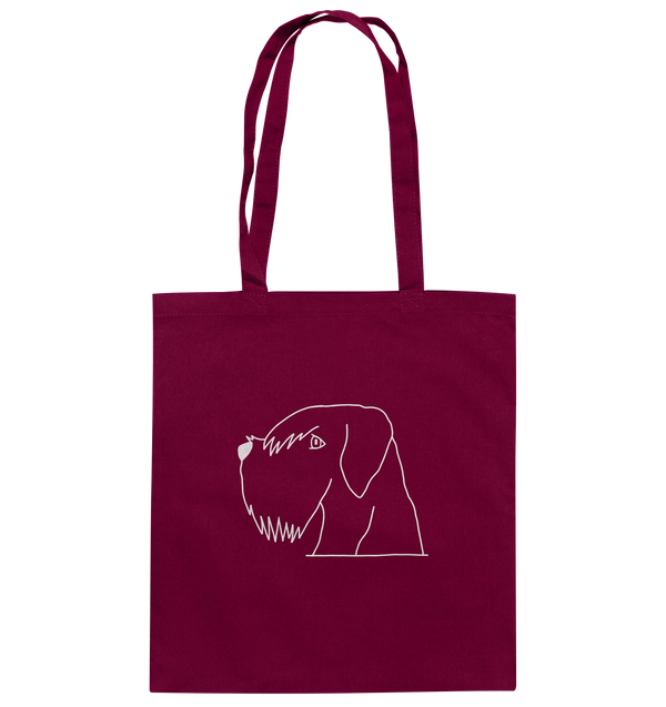 Schnauzer weiß - Baumwolltasche Einkaufstasche Tier-Shirts.com Burgundy ca. 38x42