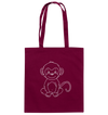 Affenbaby weiß - Baumwolltasche Einkaufstasche Tier-Shirts.com Burgundy ca. 38x42