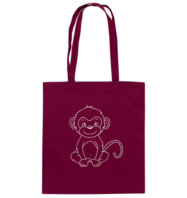 Affenbaby weiß - Baumwolltasche Einkaufstasche Tier-Shirts.com Burgundy ca. 38x42