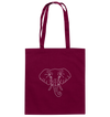 Elefant weiß - Baumwolltasche Einkaufstasche Tier-Shirts.com Burgundy ca. 38x42