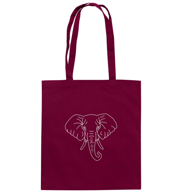 Elefant weiß - Baumwolltasche Einkaufstasche Tier-Shirts.com Burgundy ca. 38x42