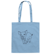 Schwein schwarz - Baumwolltasche Taschen Tier-Shirts.com Sky Blue ca. 38x42