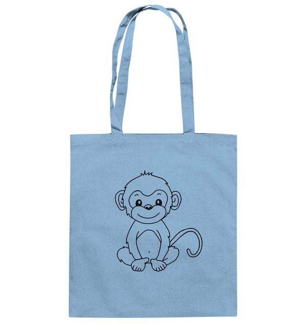 Affenbaby schwarz - Baumwolltasche Taschen Tier-Shirts.com Sky Blue ca. 38x42