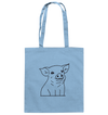 Ferkel schwarz - Baumwolltasche Einkaufstasche Tier-Shirts.com Sky Blue ca. 38x42