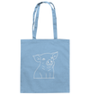 Ferkel weiß - Baumwolltasche Einkaufstasche Tier-Shirts.com Sky Blue ca. 38x42