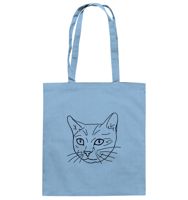 Katze - Baumwolltasche Taschen Tier-Shirts.com Sky Blue ca. 38x42