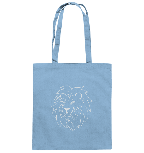 Löwe weiß - Baumwolltasche Taschen Tier-Shirts.com Sky Blue ca. 38x42