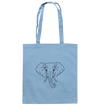 Elefant schwarz - Baumwolltasche Taschen Tier-Shirts.com Sky Blue ca. 38x42