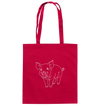 Schwein weiß - Baumwolltasche Einkaufstasche Tier-Shirts.com Classic Red ca. 38x42