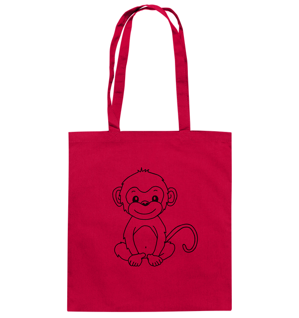 Affenbaby schwarz - Baumwolltasche Taschen Tier-Shirts.com Classic Red ca. 38x42